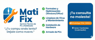 Reparación y mantenimiento de Hardware y Software de PC